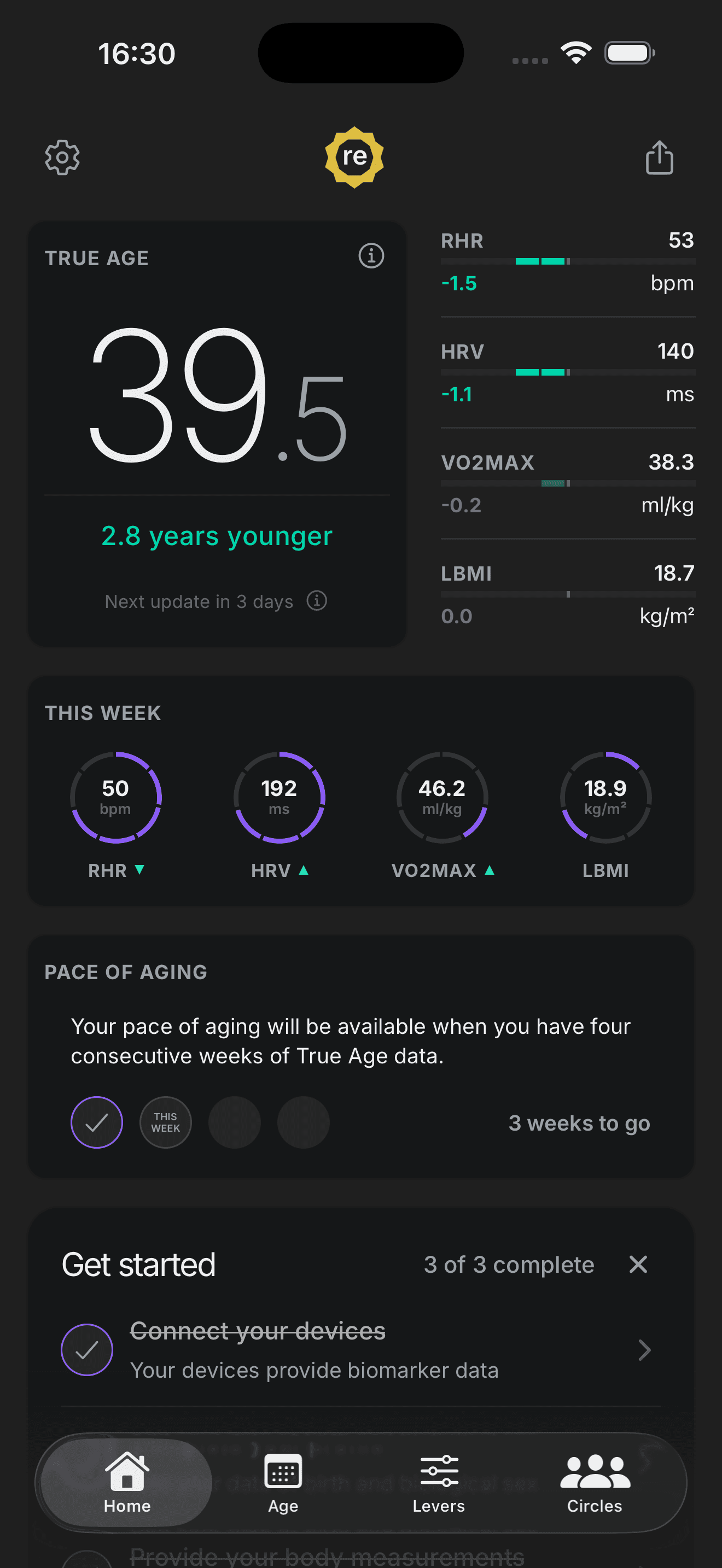 reThrive app interface